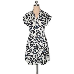CRYSTAL CANDY Trendy Fun Boutique Animal Print Button Up Dress - Small